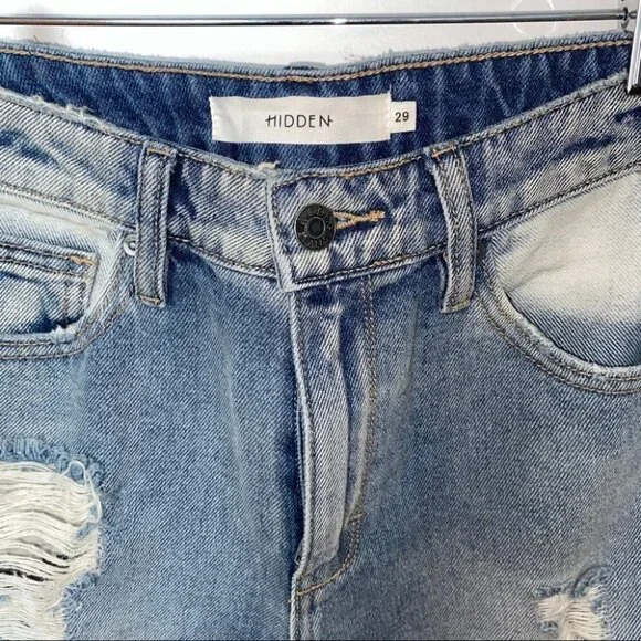 Hidden Distressed Two-Toned‎ High-Waist Jeans - Picture 7 of 13